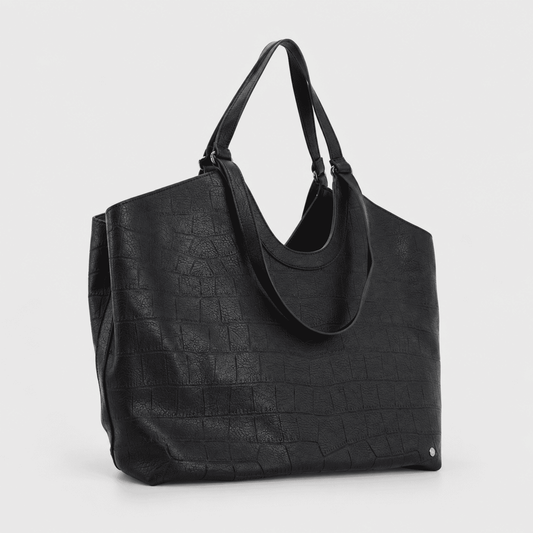 Cologne – Dames Shopper Zwart met Crocoprint