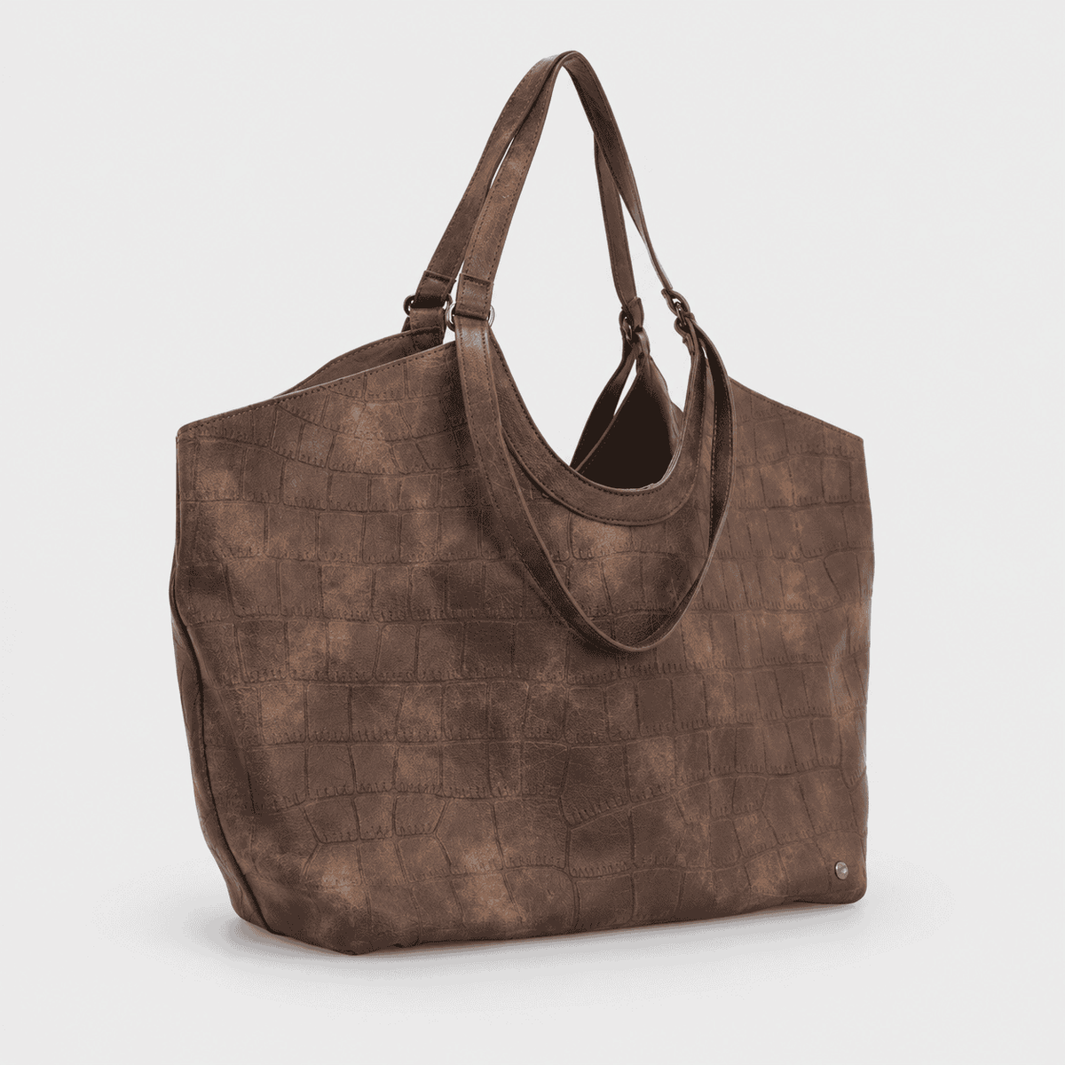 Cologne – Dames Schoudertas Bruin met Crocoprint