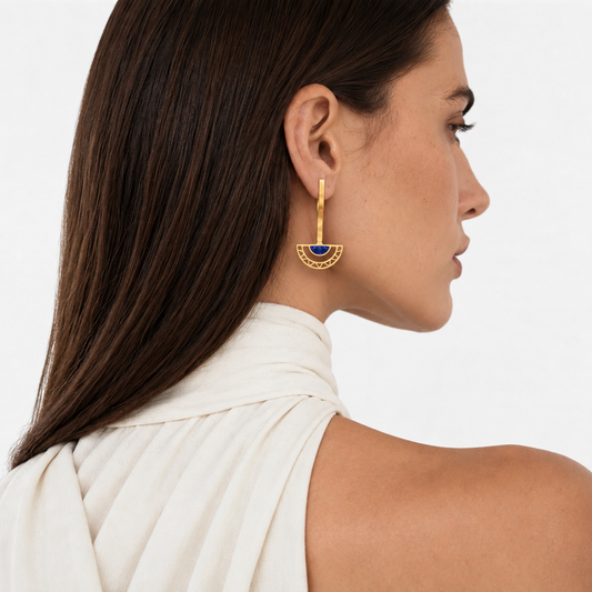 Eclissi Blu – Goud Vergulde Dames Oorbellen