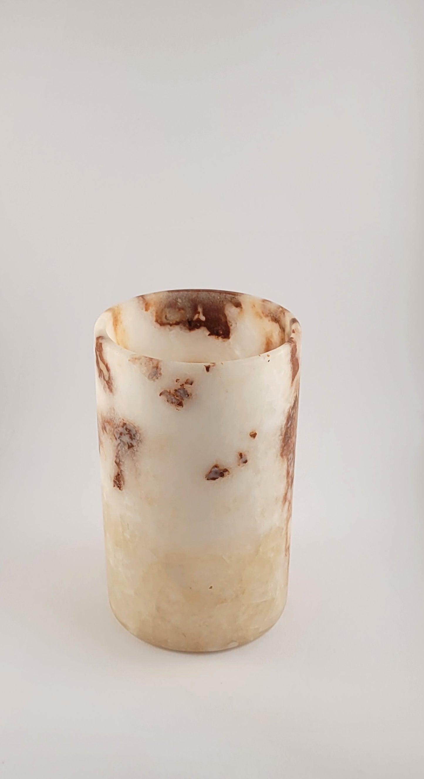 Natuursteen Windlicht 15 cm – Alabaster Luce di Calma