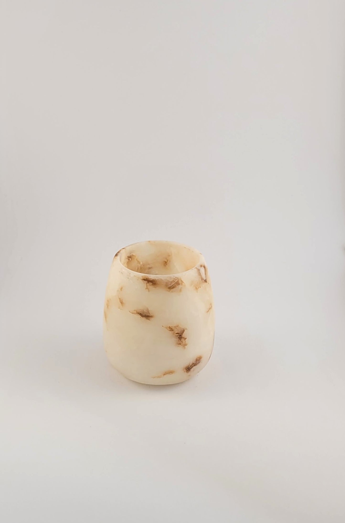 Natuursteen Waxinelichthouder 7,5 cm – Alabaster Luce di Avorio