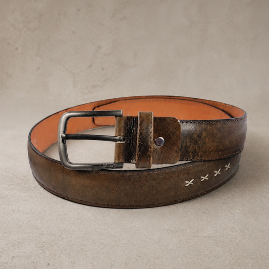 Cintura Terra – Heren Leren Riem Middenbruin