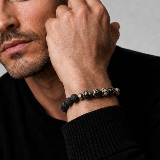 Volcano Night – Heren Edelsteen Armband