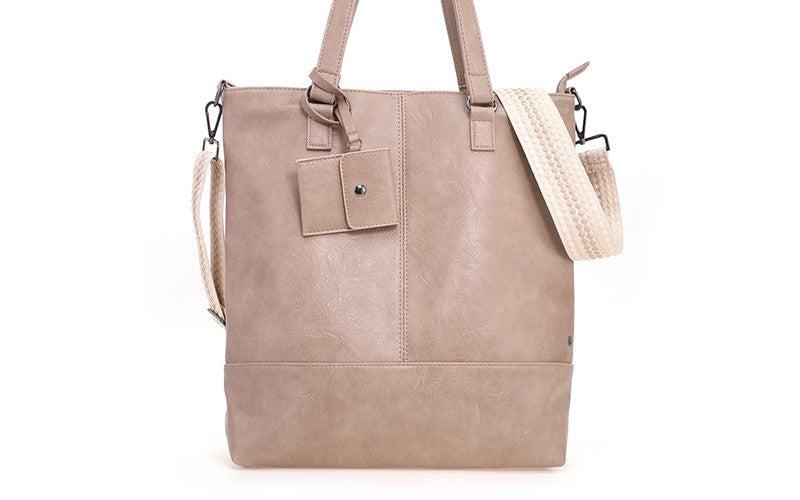 Taupe Le Mans schoudertas - shopper