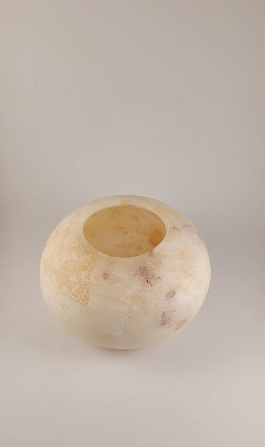 Natuursteen Waxinelichthouder 12 × 12 cm – Alabaster Luce Serena
