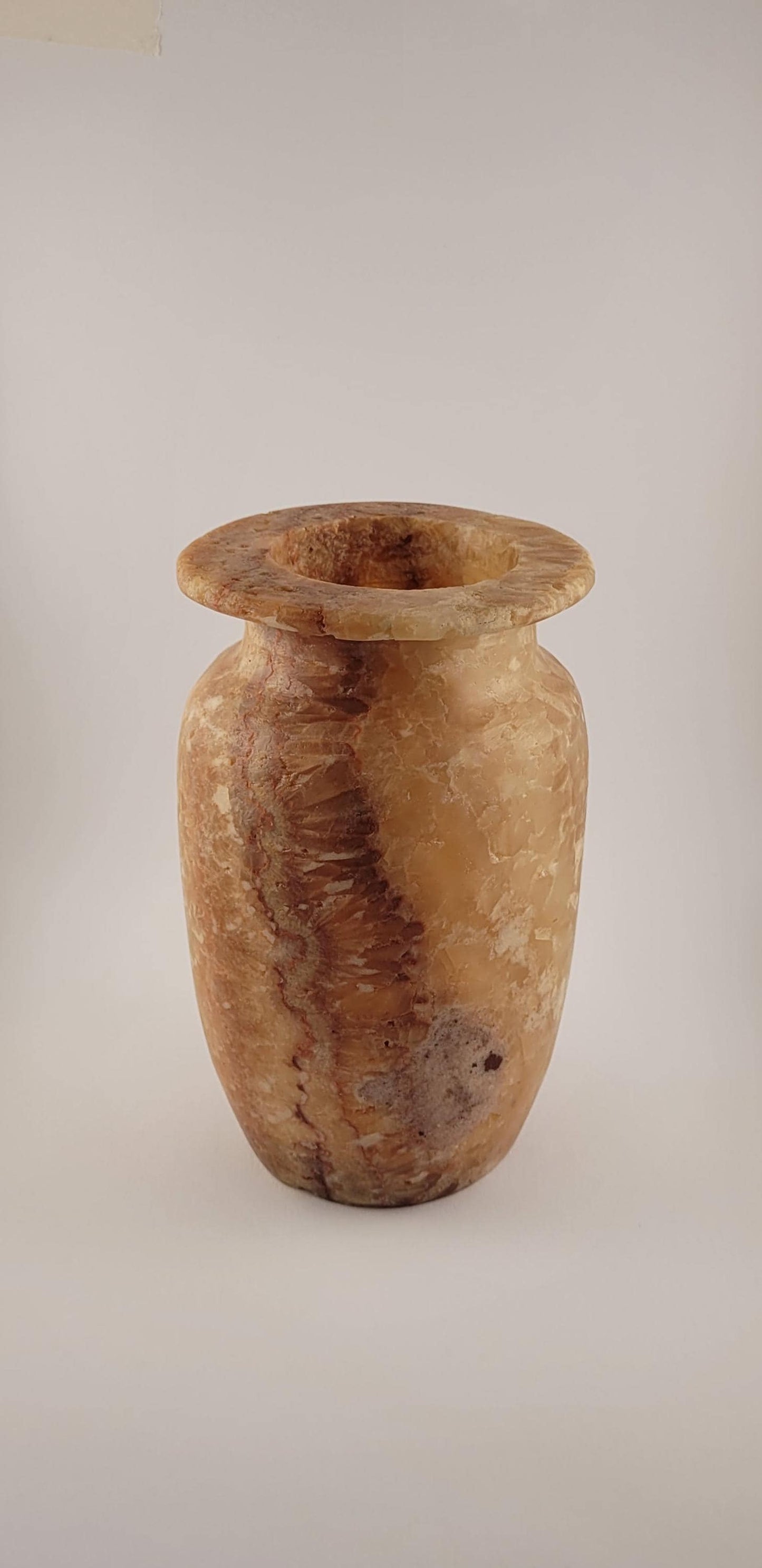Natuursteen Windlicht 17,5 cm – Alabaster Fiume di Fuoco