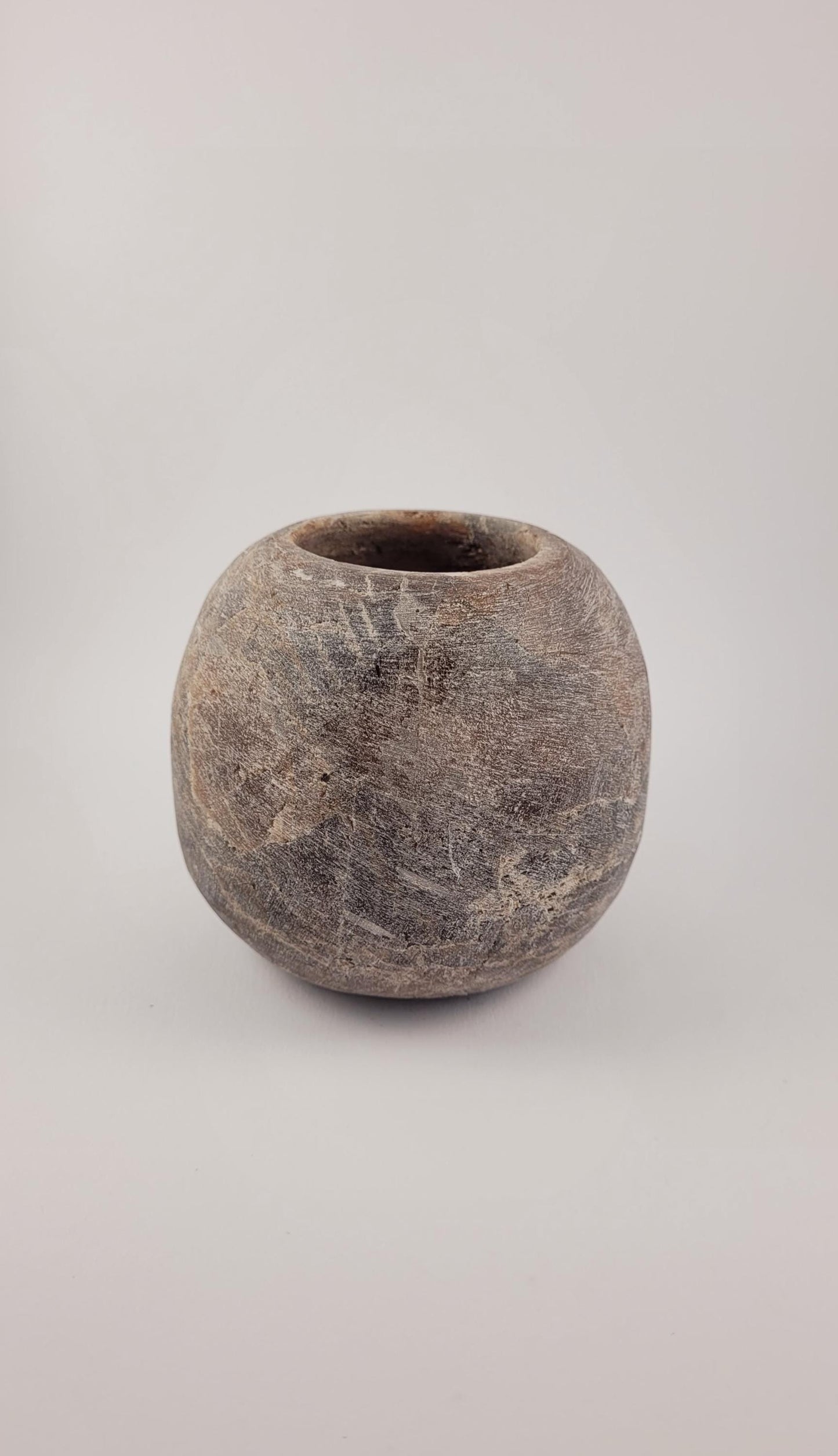 Natuursteen Waxinelichthouder 9,5 cm – Alabaster Red Flame