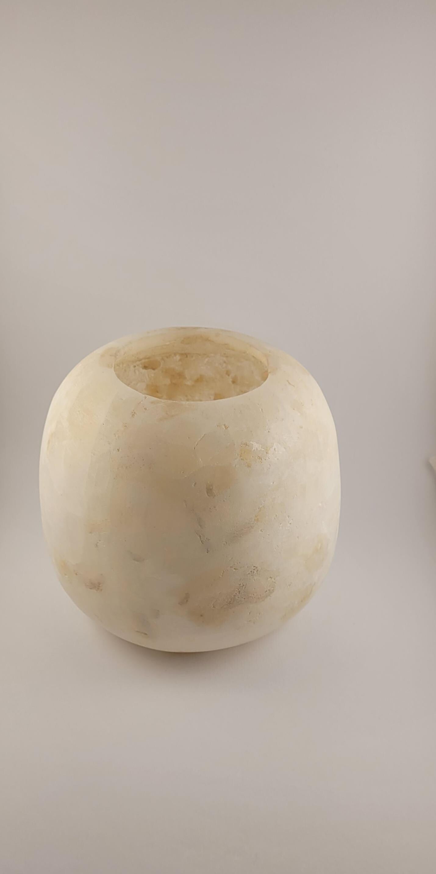 Natuursteen Windlicht 15 cm – Alabaster Klassiek Design