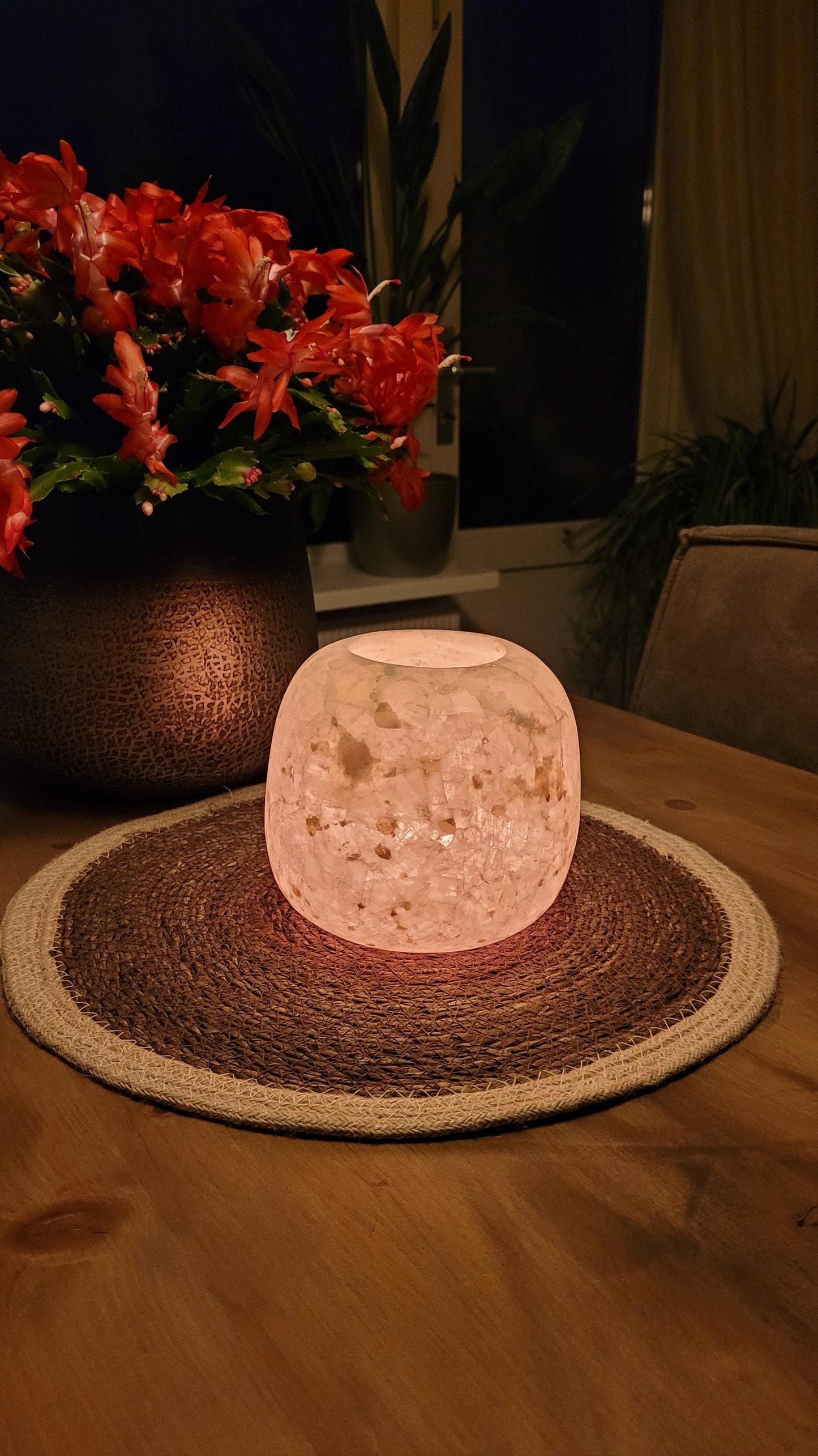 Klassieke Waxinelichthouder van Echt Alabaster