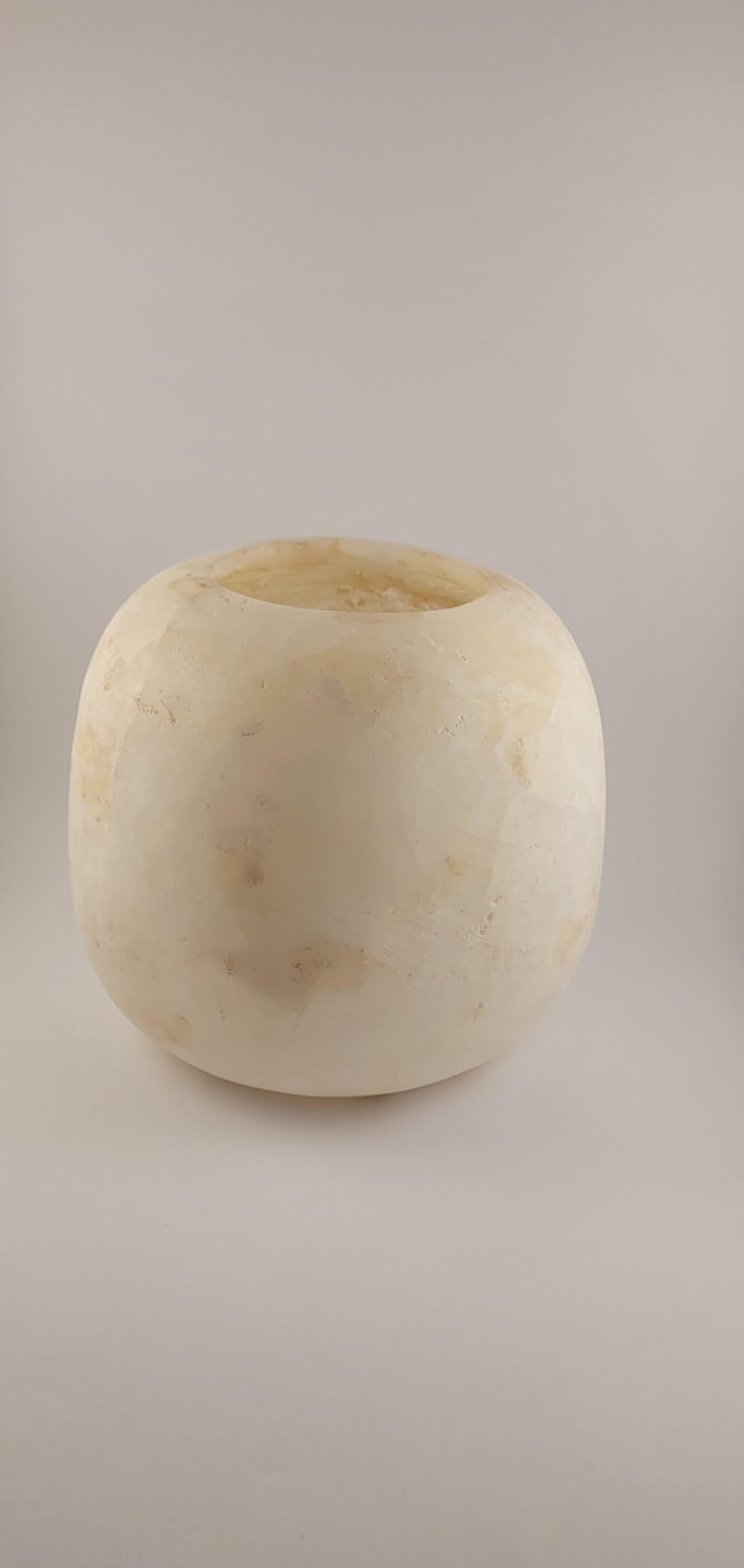 Klassieke Waxinelichthouder van Echt Alabaster