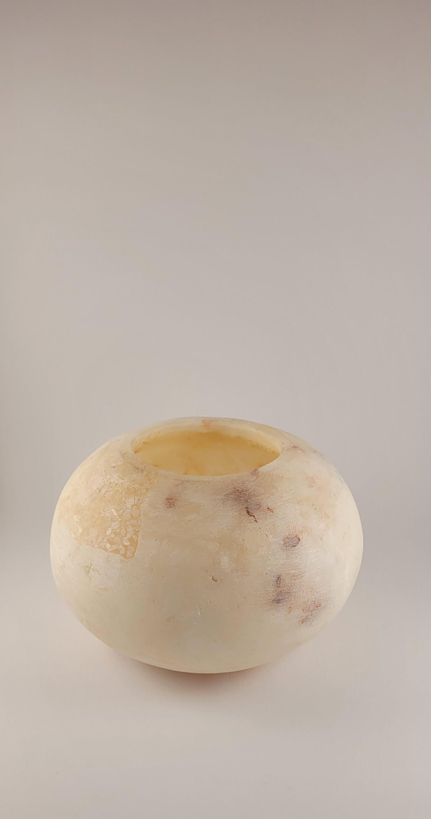 Natuursteen Waxinelichthouder 12 × 12 cm – Alabaster Luce Serena