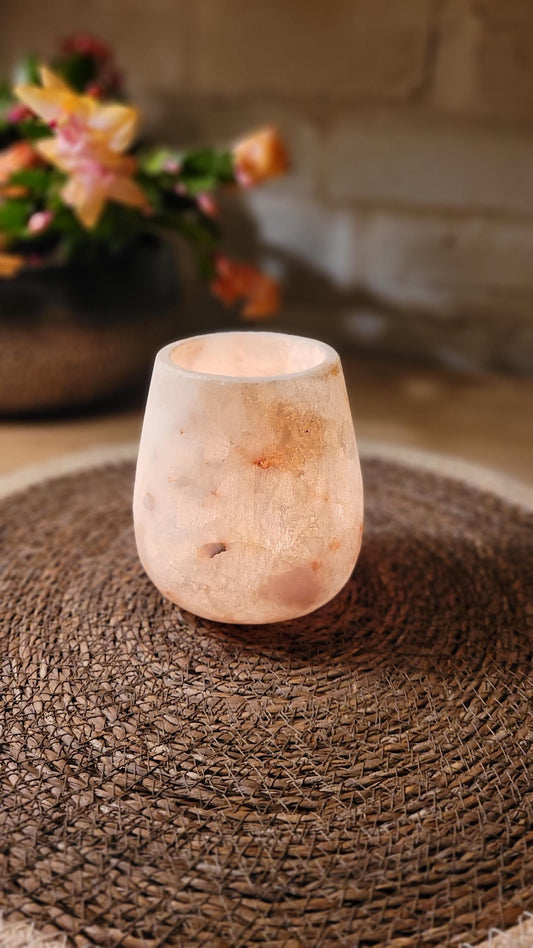 Natuursteen Waxinelichthouder 11 cm – Alabaster Fiamma Soffusa