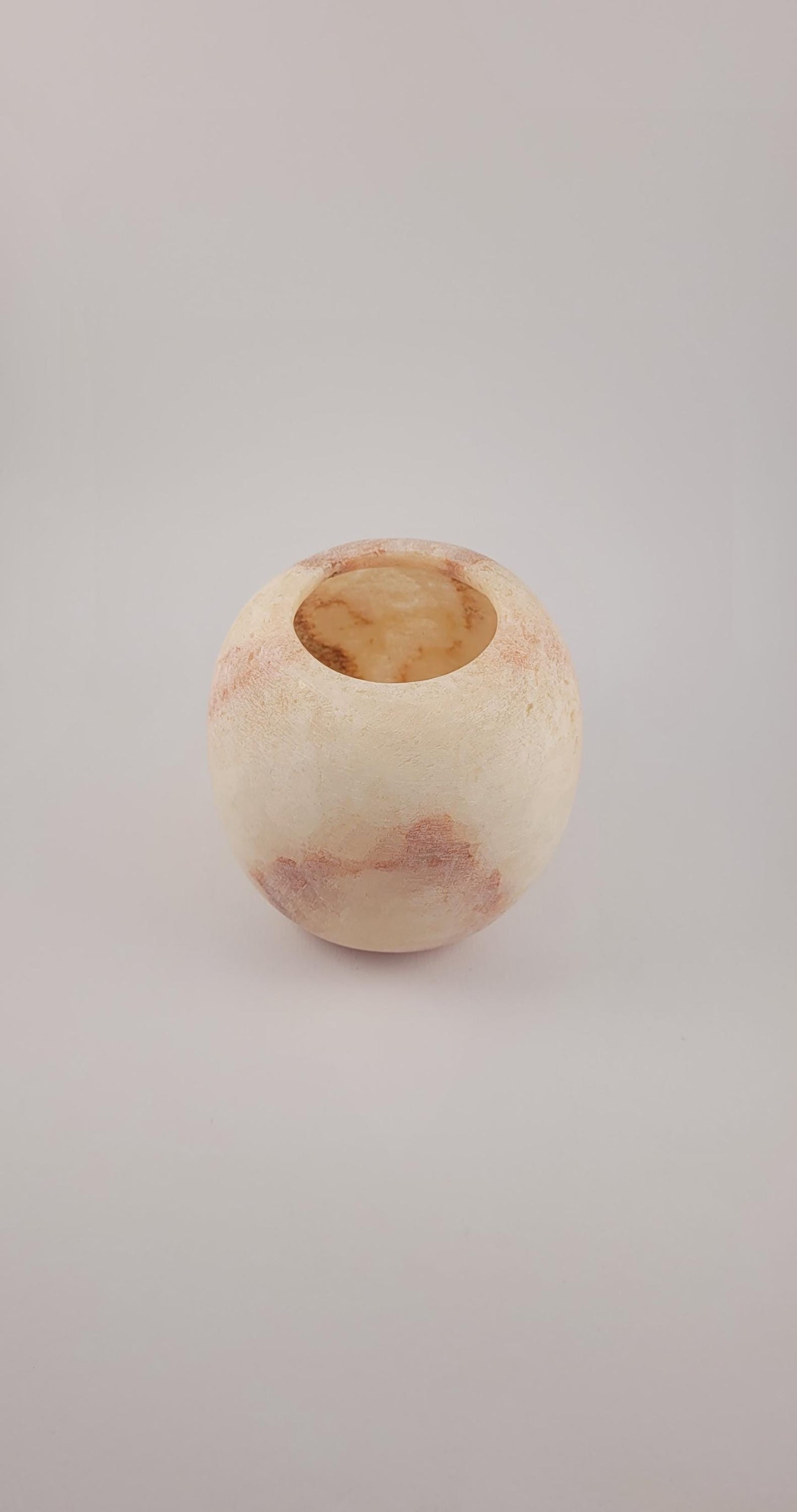 Bolvormige Alabaster Waxinelichthouder