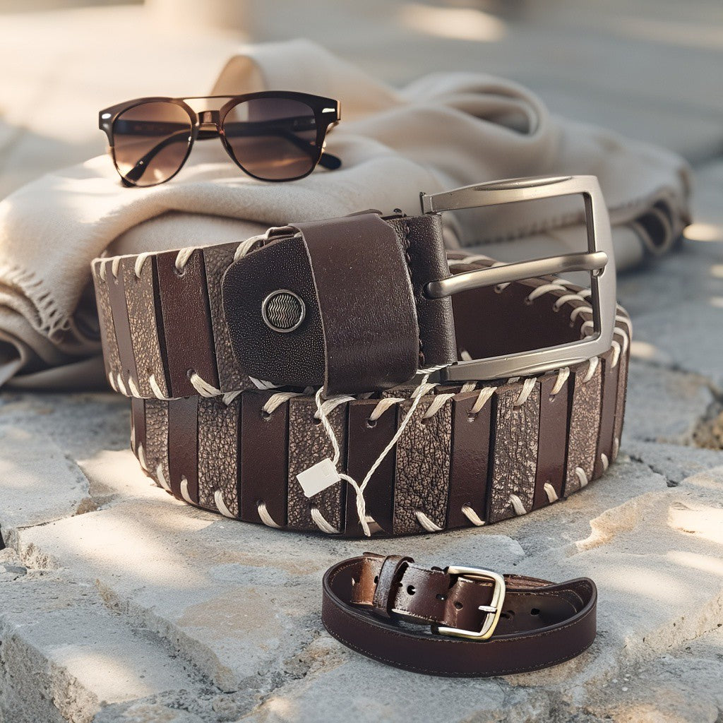 Marrone Intreccio – Unisex Gevlochten Leren Riem