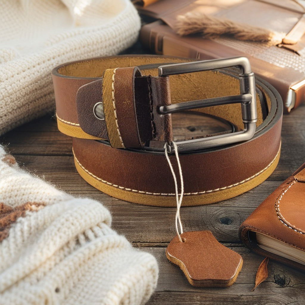 Bronze Duo – Leren Herenriem
