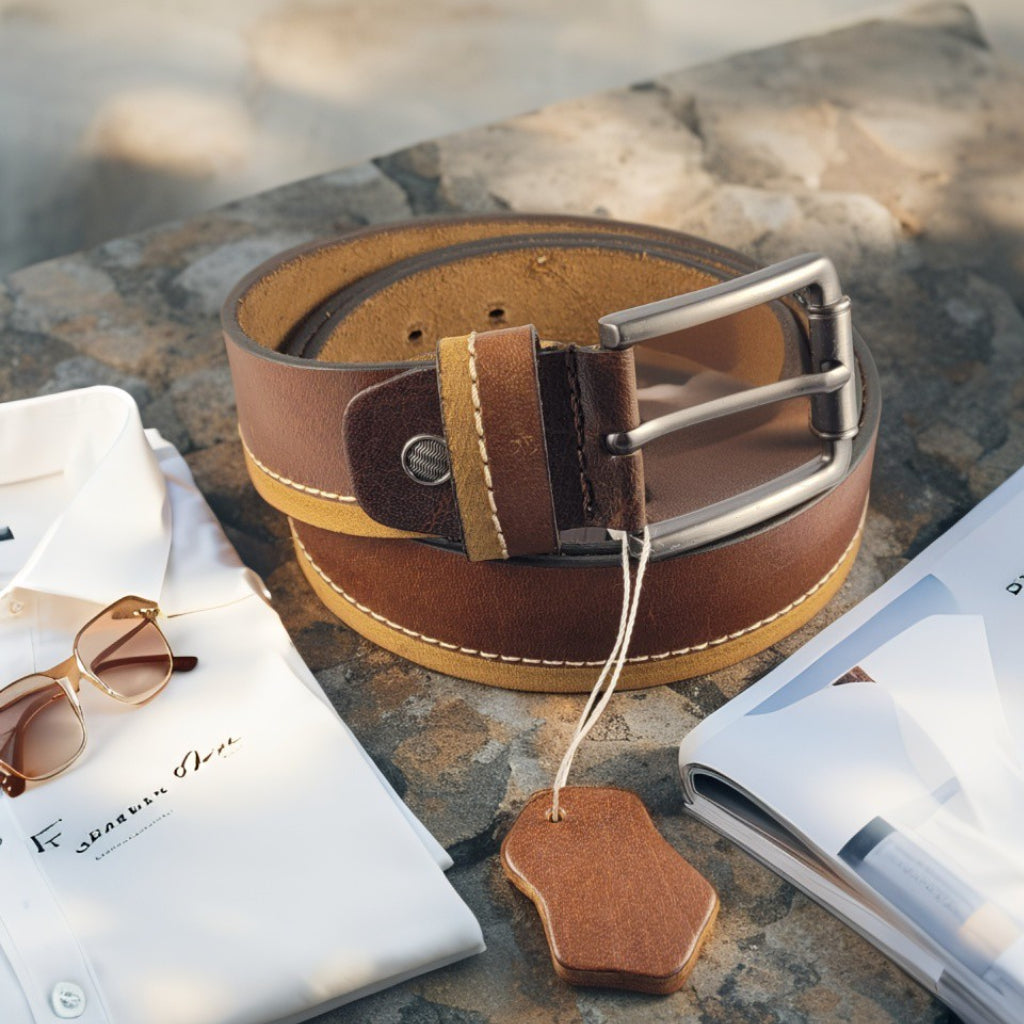 Bronze Duo – Leren Herenriem