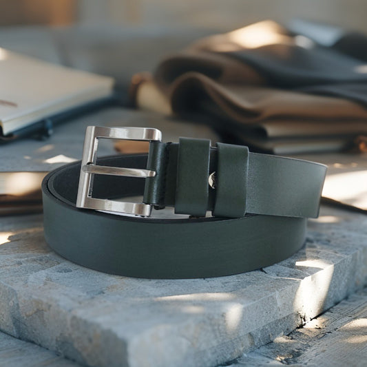 Unisex Leren Riem Verde Classico