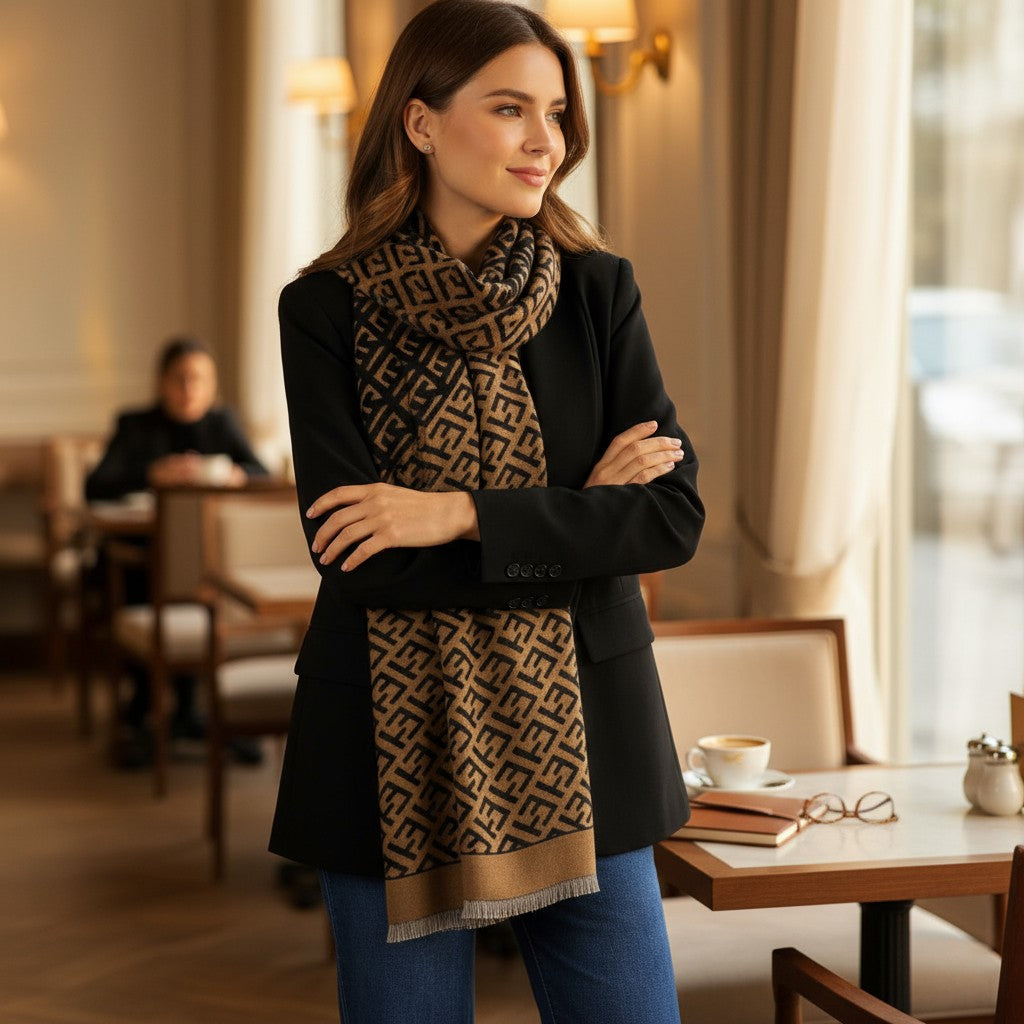 Camel & Zwart New York Sjaal