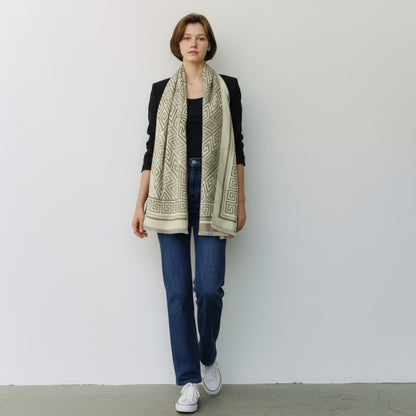 Athena Luxe Sjaal – Beige & Taupe