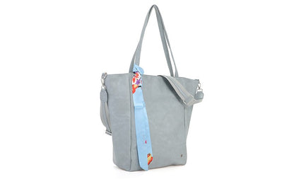Shopper Macon – Sky Blue | Elegante Damestas met Sjaaldetail