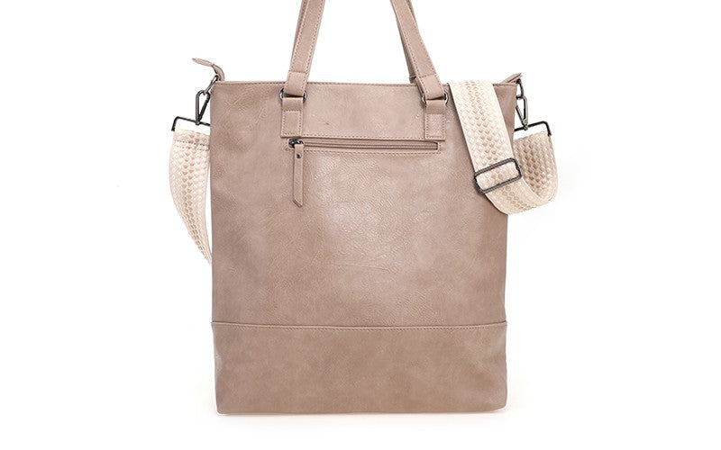 Taupe Le Mans schoudertas - shopper