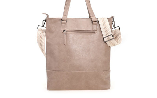 Le Mans – Dames Schoudertas Taupe met Fold-Over Design