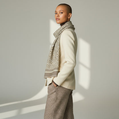 Athena Luxe Sjaal – Beige & Taupe