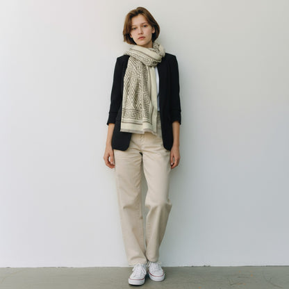 Athena Luxe Sjaal – Beige & Taupe