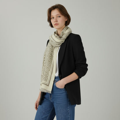 Athena Luxe Sjaal – Beige & Taupe