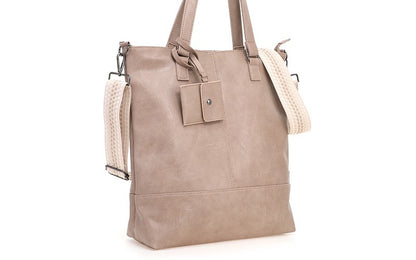 Taupe Le Mans schoudertas - shopper