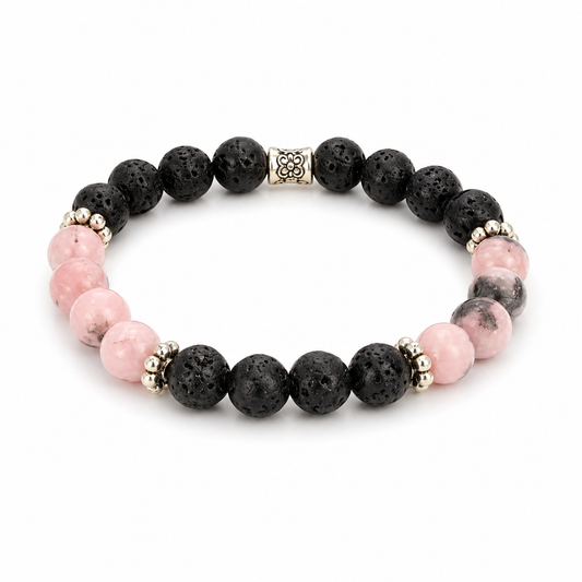 Rose Lava – Dames Edelsteen Armband