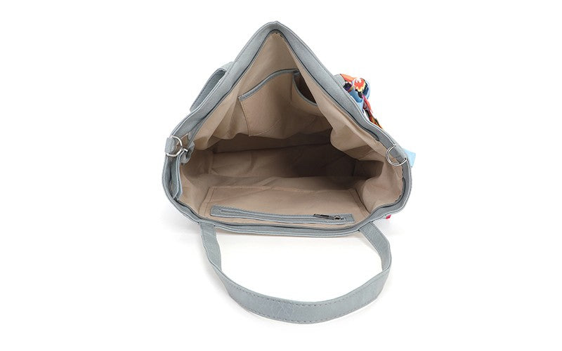 Shopper Macon – Sky Blue | Elegante Damestas met Sjaaldetail