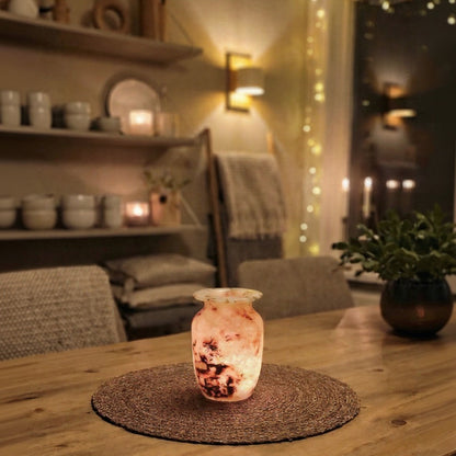 Natuursteen Windlicht 15 cm – Alabaster Luce di Marmo