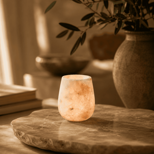 Fiamma Soffusa – Alabaster Natuursteen Waxinelichthouder 11 cm