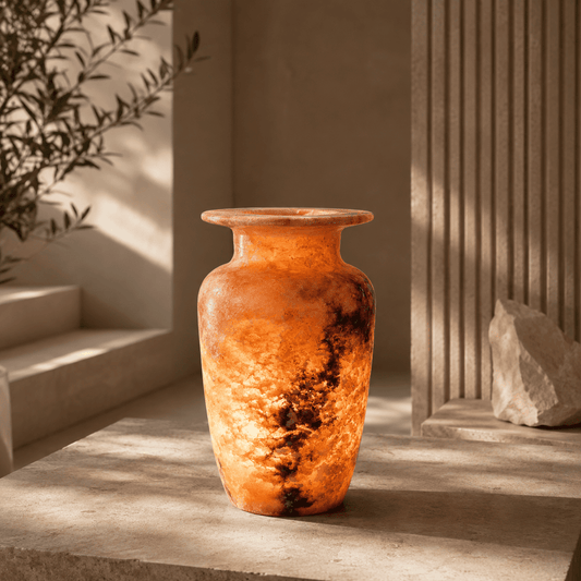 Fuoco Silenzioso – Alabaster Natuursteen Windlicht 17,5 cm