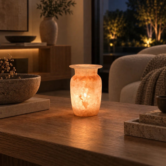 Ambra Classica – Alabaster Natuursteen Waxinelichthouder 13 cm