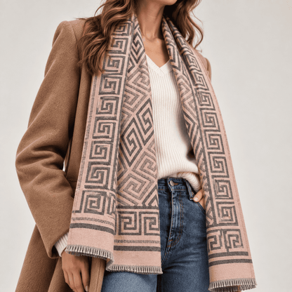Athena – Dames Sjaal Roze & Grijs