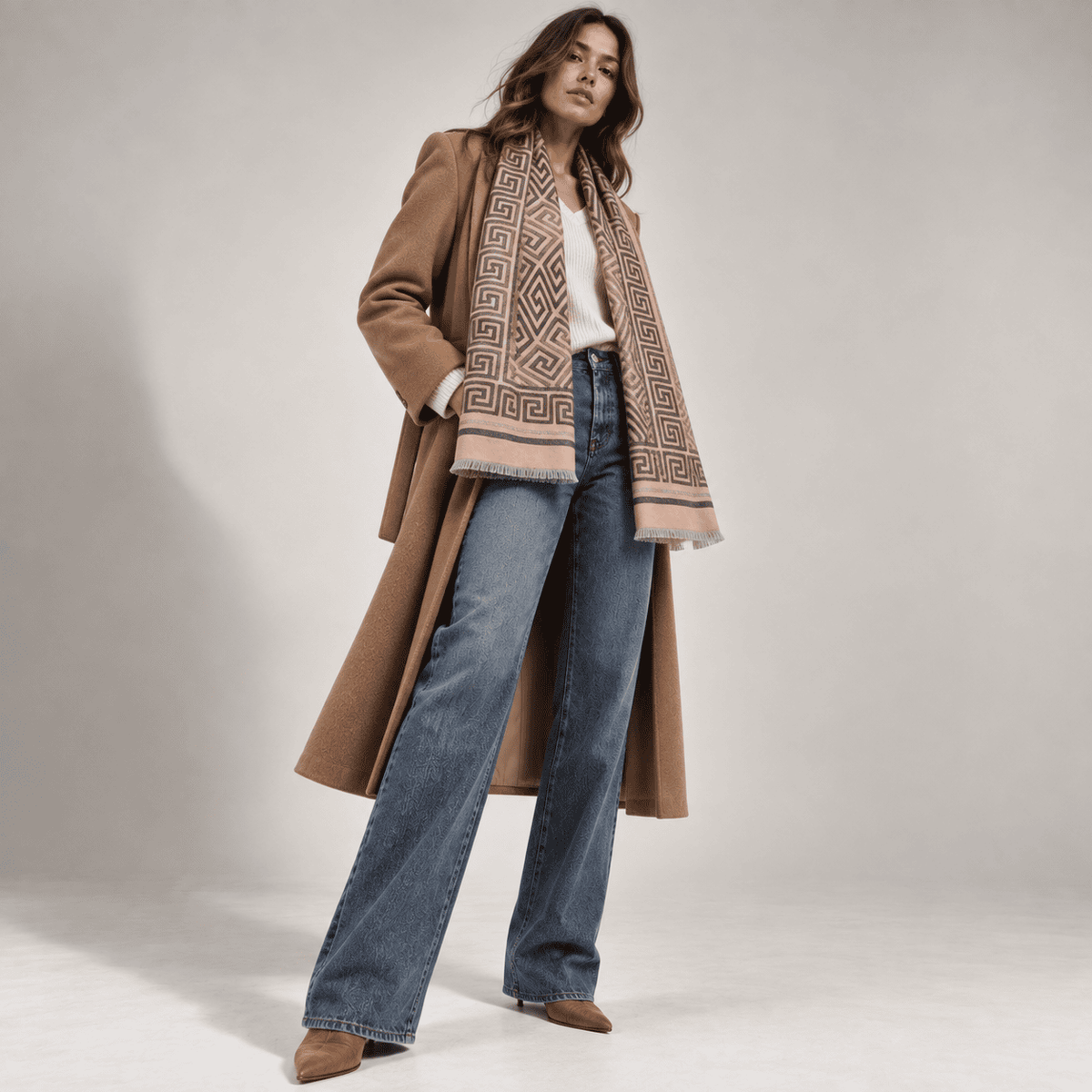 Athena – Dames Sjaal Roze & Grijs