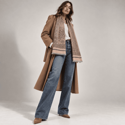 Athena – Dames Sjaal Roze & Grijs