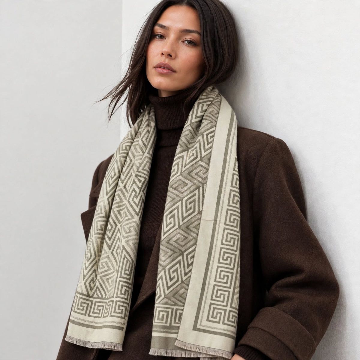 Athena – Dames Sjaal Beige & Taupe