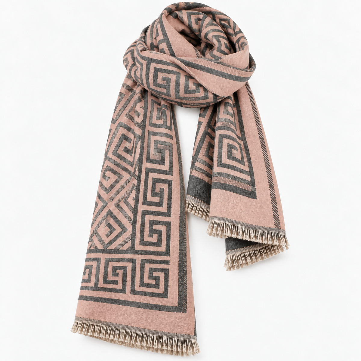 Athena – Dames Sjaal Roze & Grijs