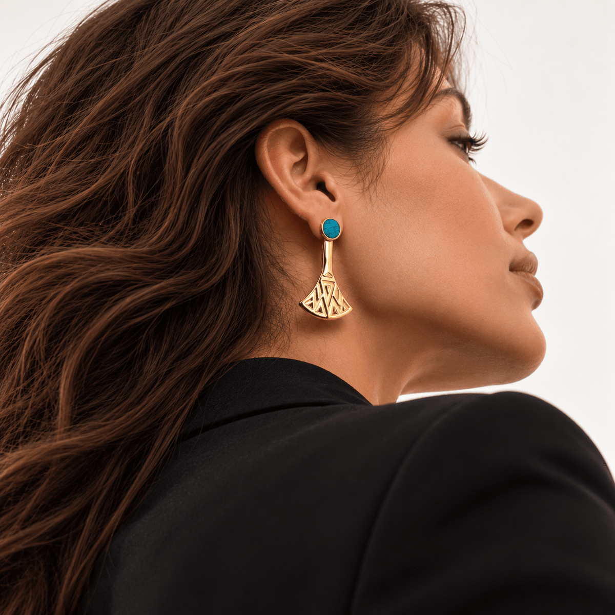 Azzurra Capri – 18K goud vergulde oorbellen met turquoise steen