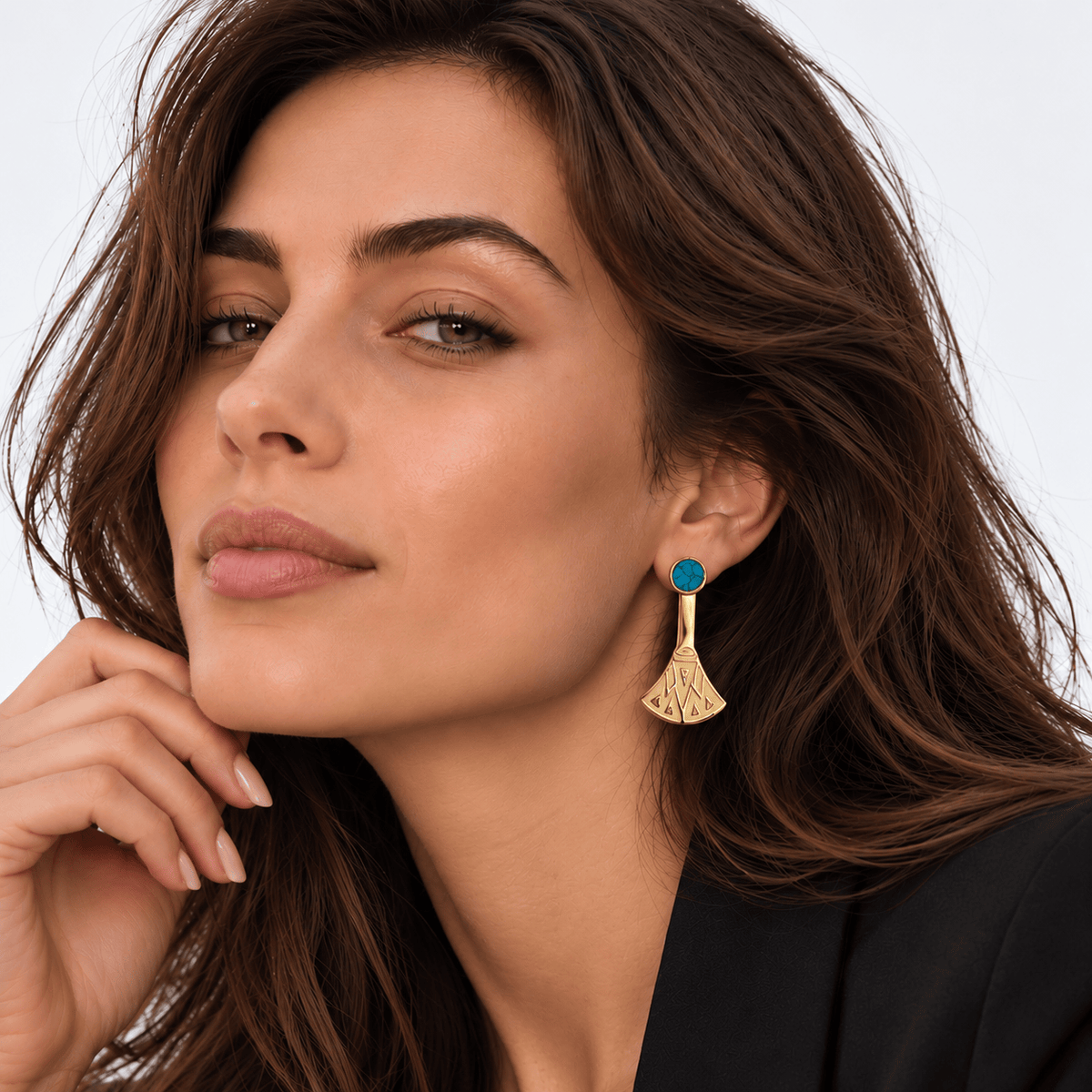 Azzurra Capri – 18K goud vergulde oorbellen met turquoise steen