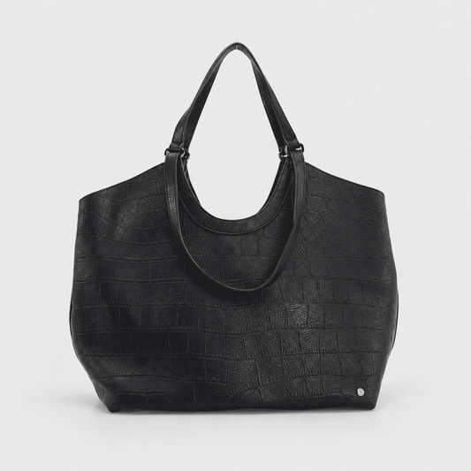 Cologne – Dames Shopper Zwart met Crocoprint