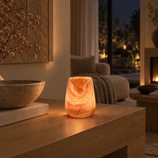 Calore Naturale – Alabaster Natuursteen Waxinelichthouder 11,5 cm