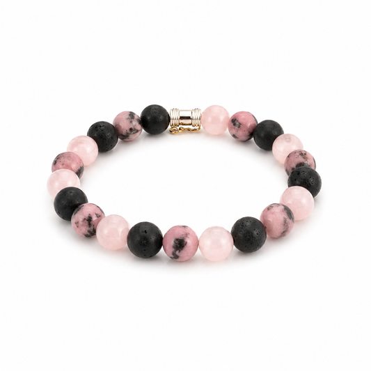 Pink Lava Bold – Dames Edelsteen Armband