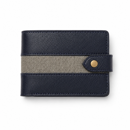 Heren Leren Portemonnee Navy Urban Style