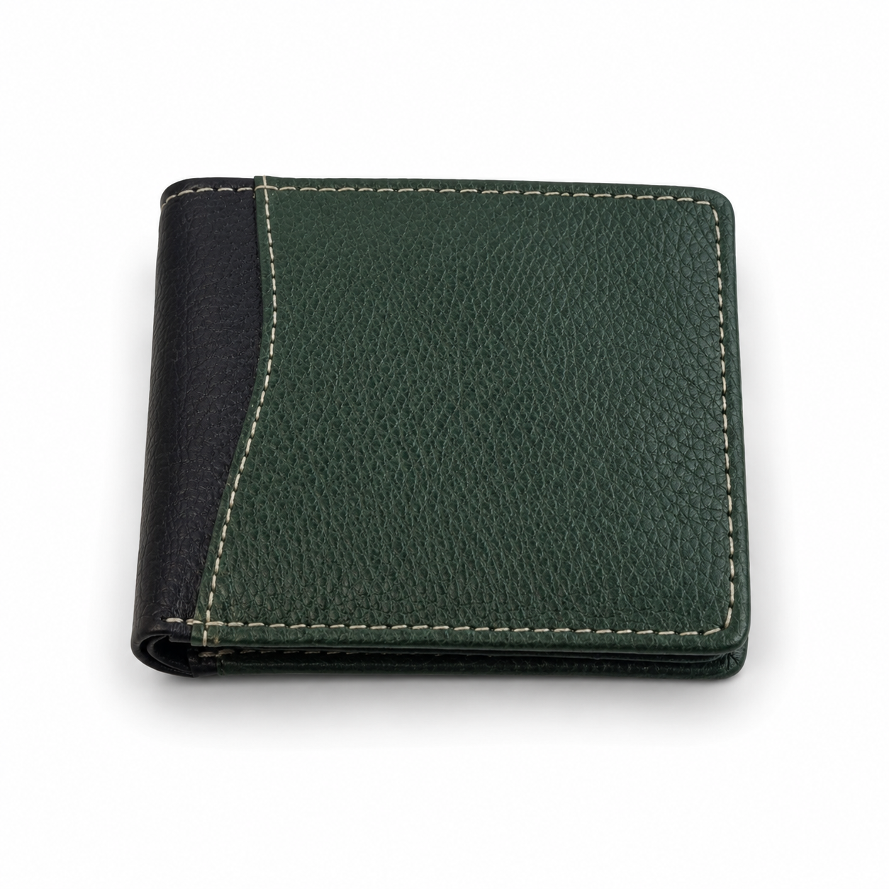 Leren Portemonnee Groen/Zwart – Verde Élan