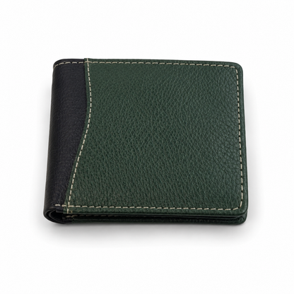 Leren Portemonnee Groen/Zwart – Verde Élan