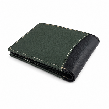 Leren Portemonnee Groen/Zwart – Verde Élan